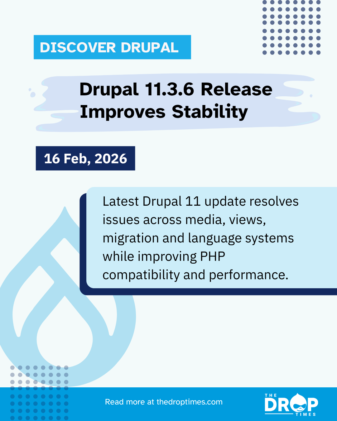 Drupal 11.3.6 Released With Bug Fixes and Stability Improvements