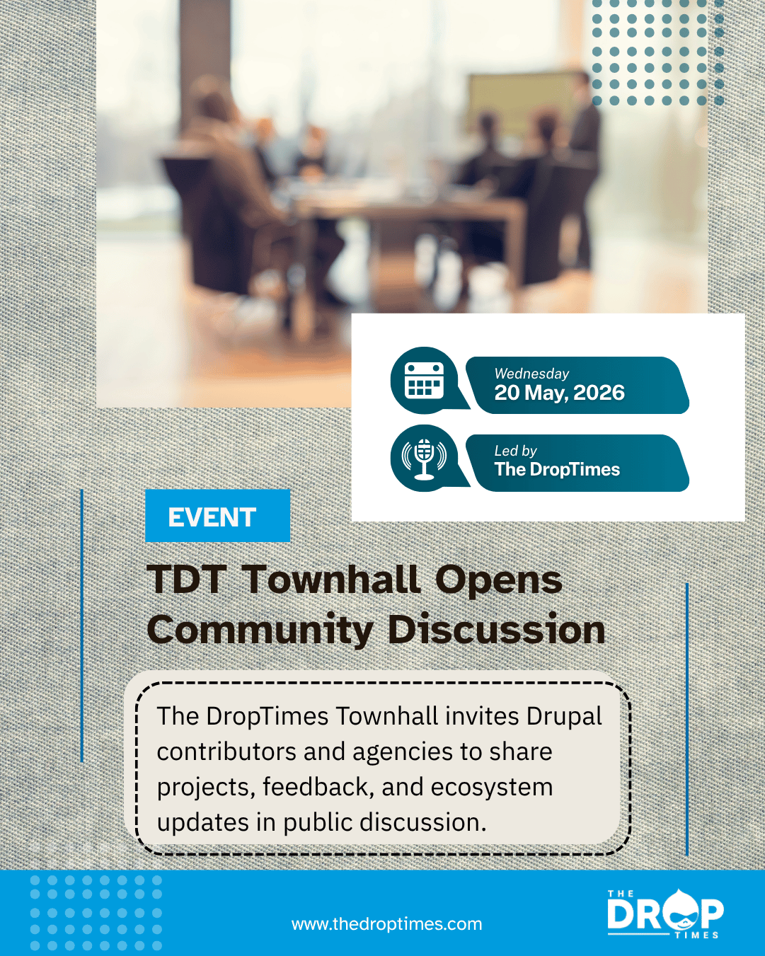 Drupal Community Invited to Join The DropTimes Townhall