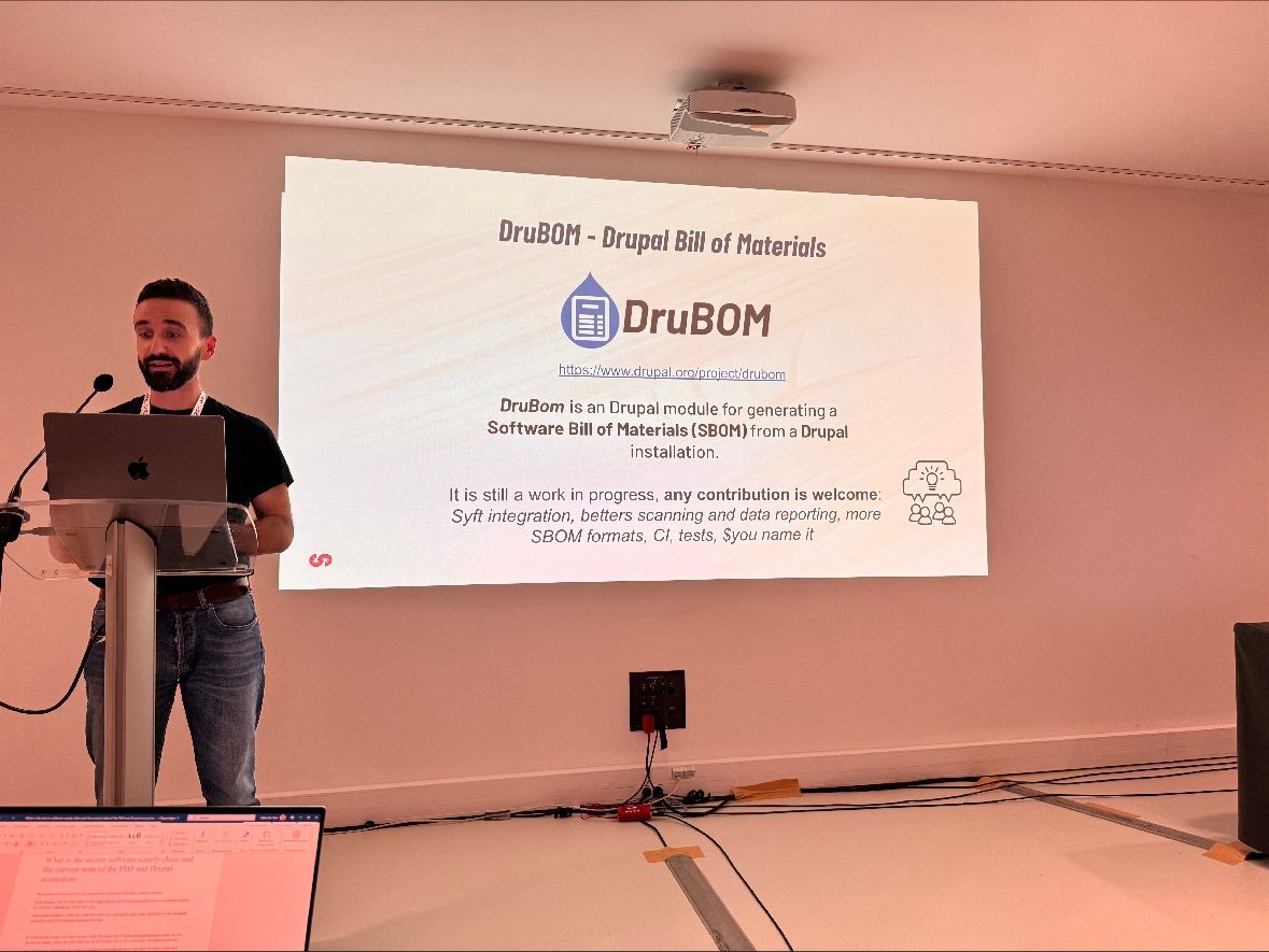 Paolo Mainardi announcing DruBOM Module during his session| Source: Paolo Mainardi| Linkedin