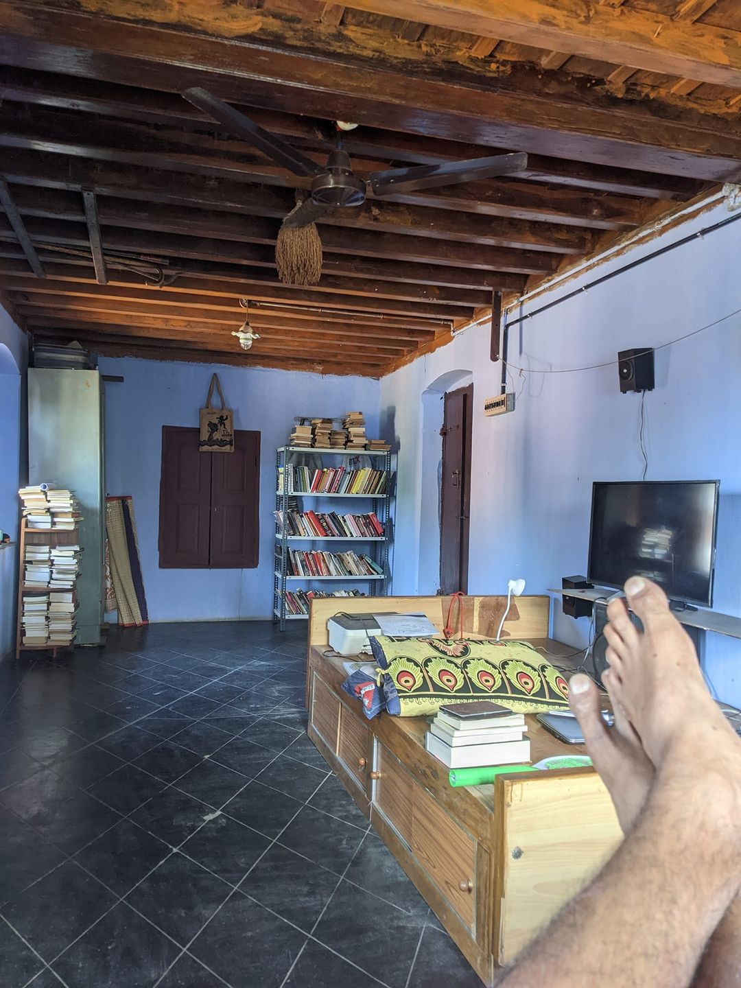 Jayesh in his home at Thenkurissi, Palakkadu, Kerala