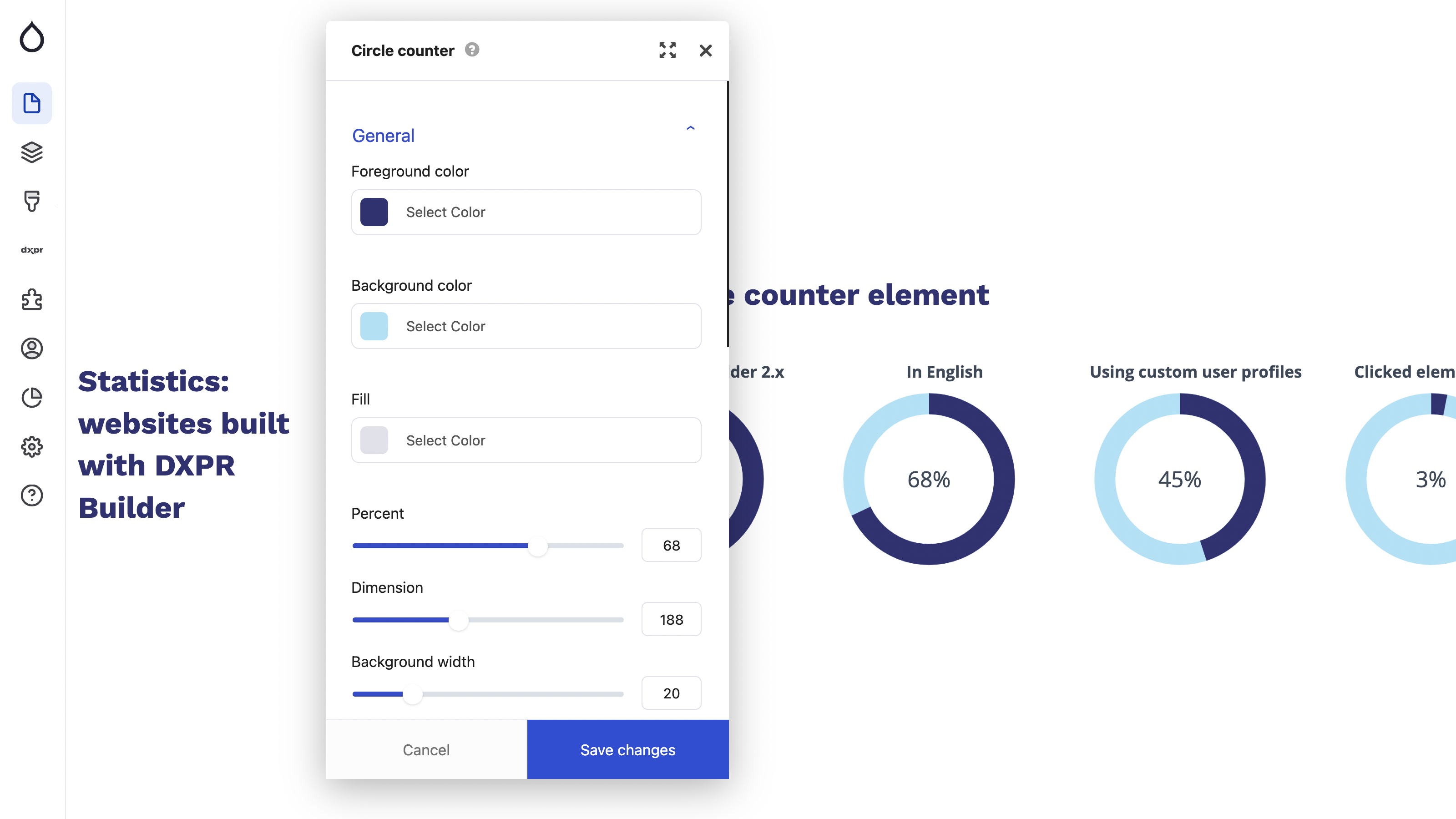 DXPR Marketing CMS Circle Counters