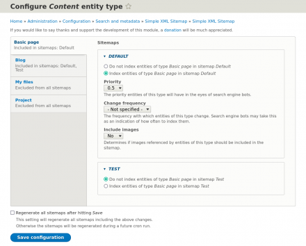 Simple XML Sitemap Module 