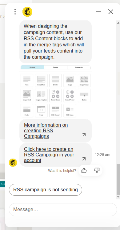 Mailchimp chat