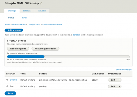 Simple XML sitemap