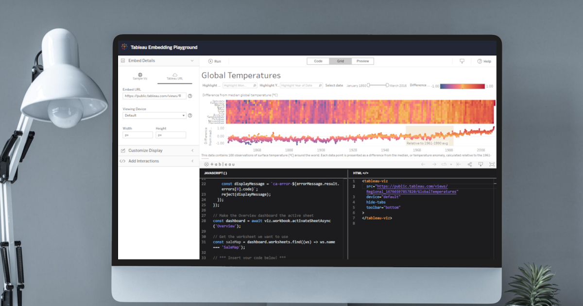 An Illuminating Guide to the Tableau Embedding Playground