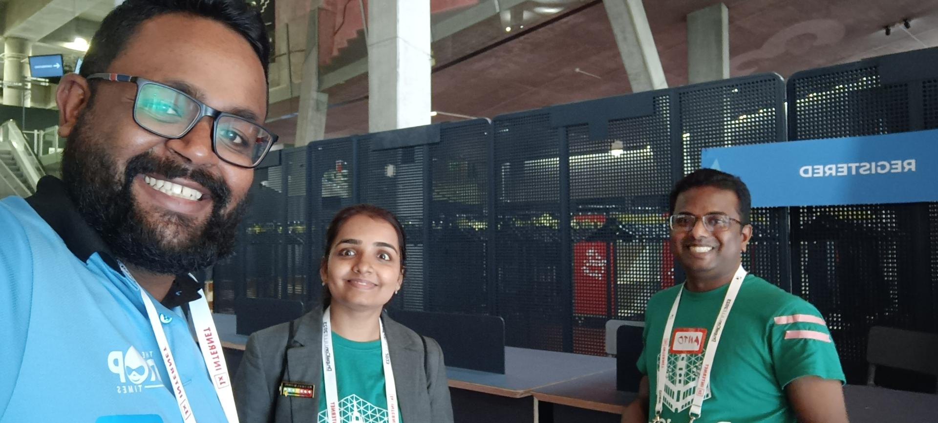 Binny Thomas with Anusreekumari and Anto Jose and DrupalCon Lille venue Binny Thomas with Anusreekumari and Anto Jose and DrupalCon Lille venue