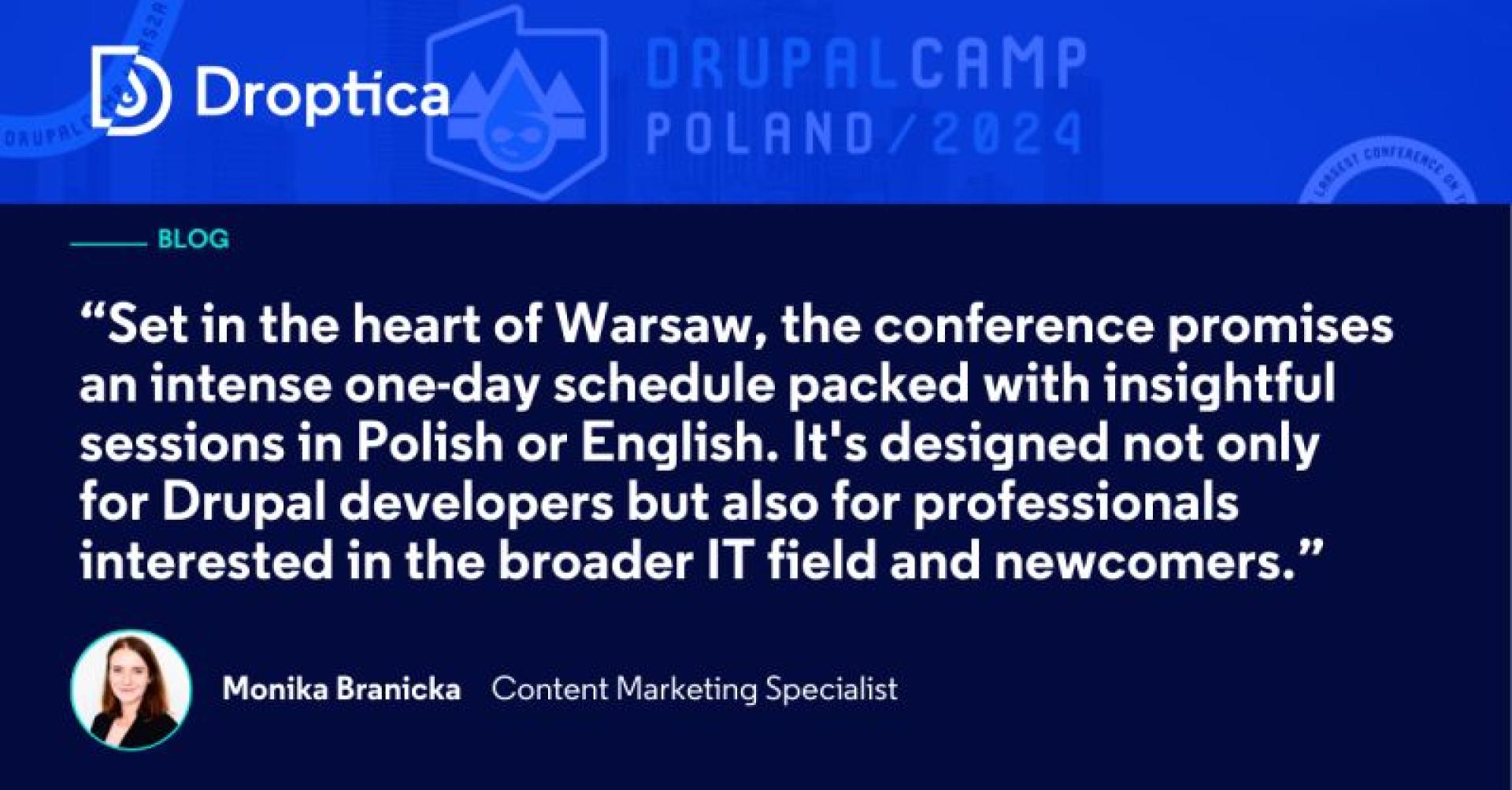 Monika Branicka about DrupalCamp Poland