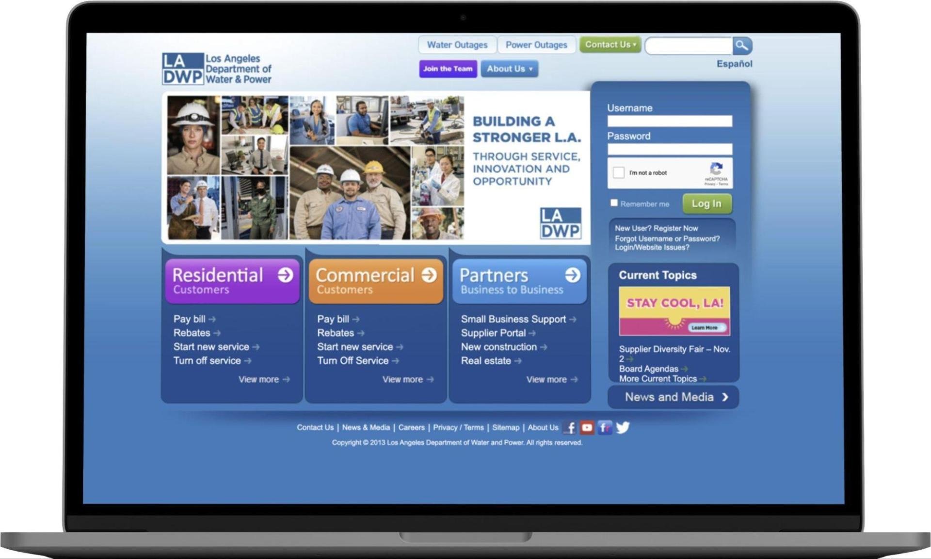 LADWP website before the redesign LADWP website before the redesign