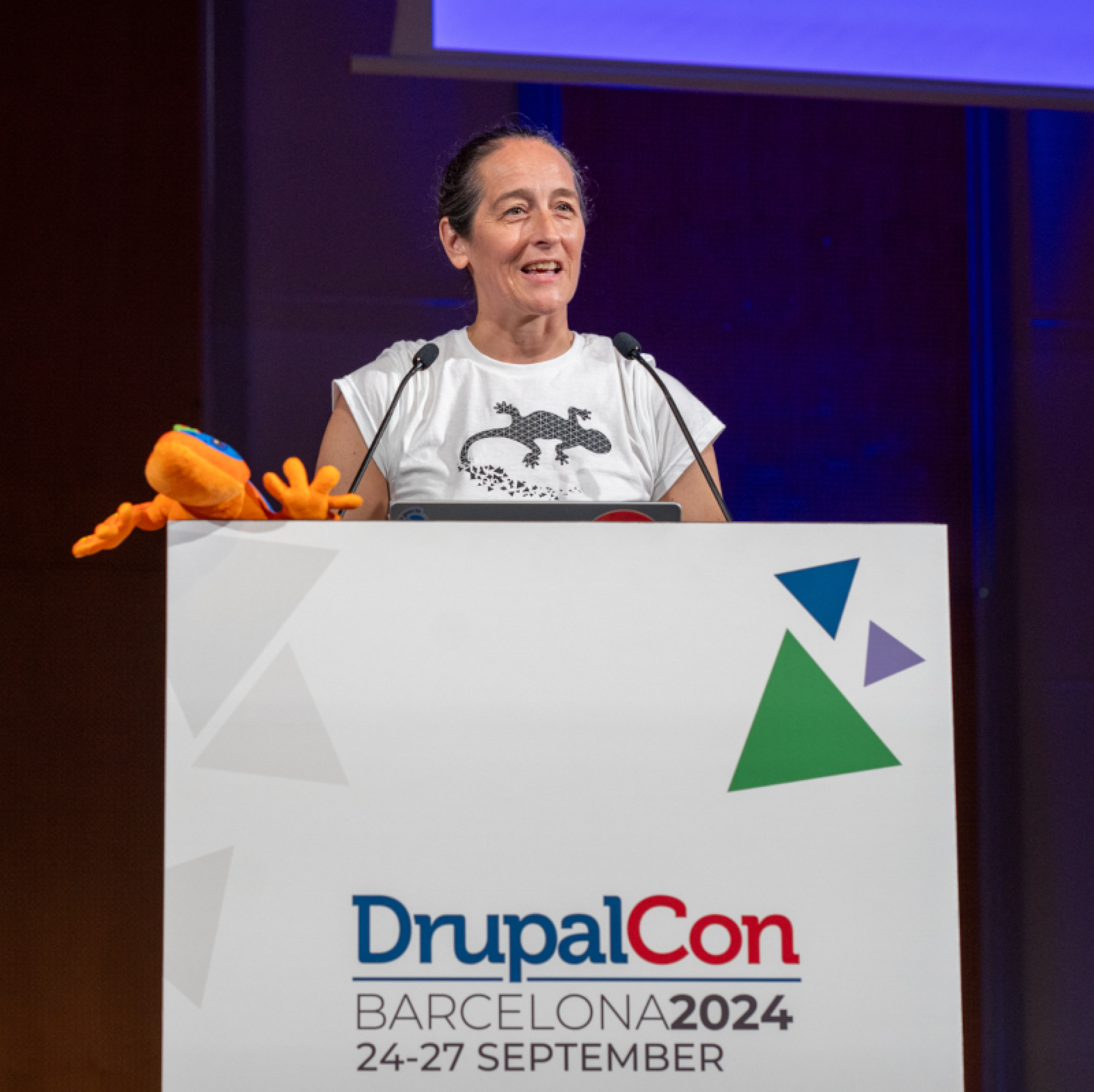 Emma Horrell speaking at DrupalCon Barcelona 2024 | Image Credits: Paul Johnson Emma Horrell speaking at DrupalCon Barcelona 2024 | Image Credits: Paul Johnson