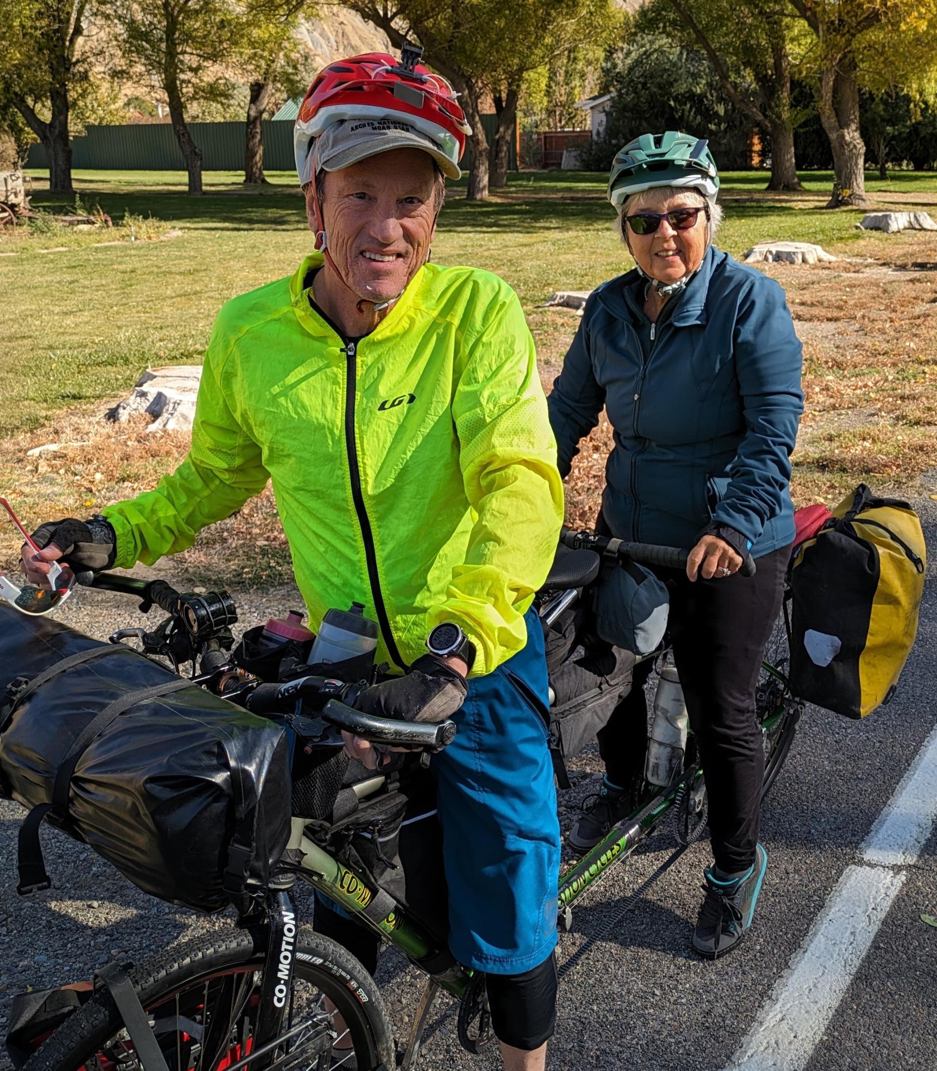 Randy Fay and wife cycling