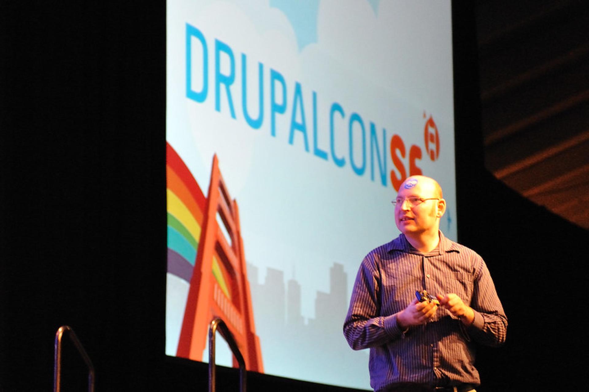 ChX in front of the DrupalconSF projection ChX in front of the DrupalconSF projection