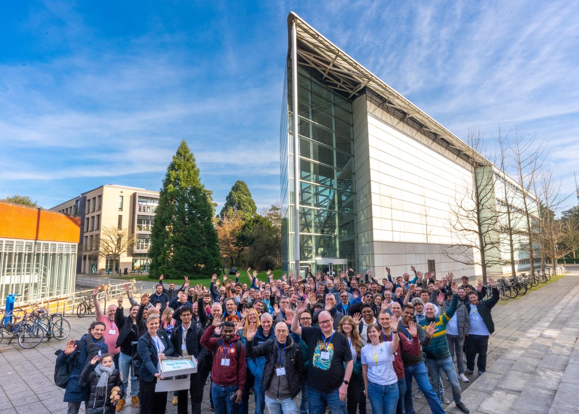 Delegates pose for a group photo in front of the Cambridge Faculty of Law, where, DrupalCamp England 2025 was held. Delegates pose for a group photo in front of the Cambridge Faculty of Law, where, DrupalCamp England 2025 was held.