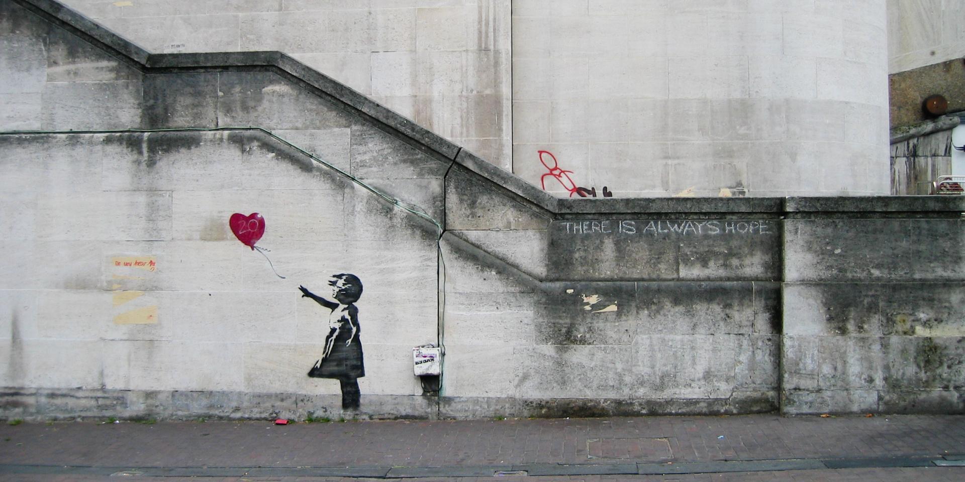 Banksy Graffiti: Girl with the red balloon Banksy Graffiti: Girl with the red balloon