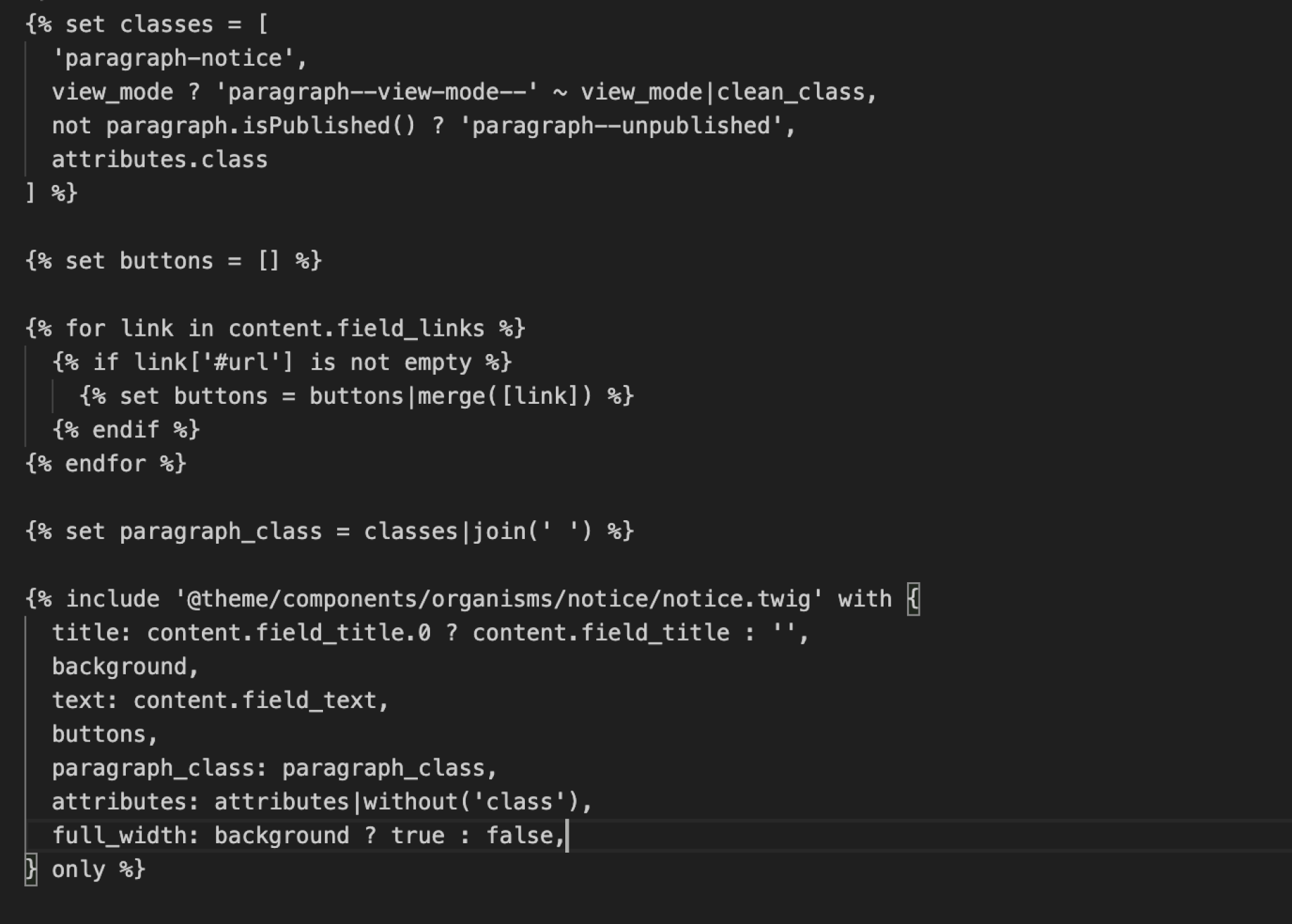 Drupal Twig template inclusion example