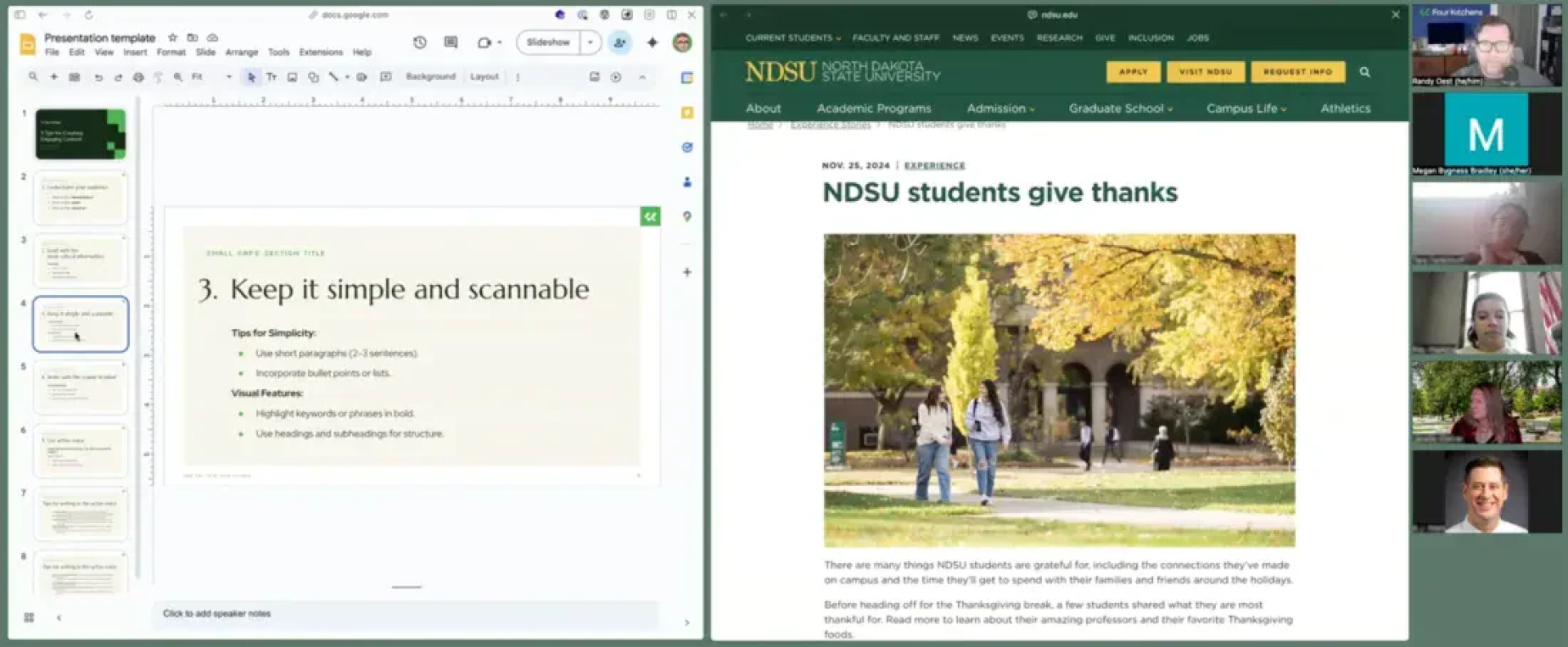 Screenshot of an online training session or workshop