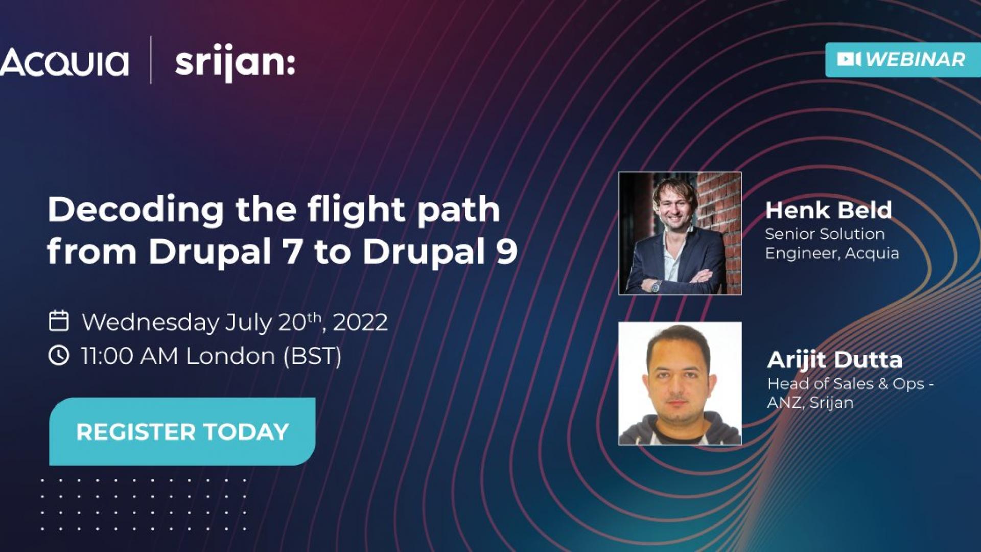 Acquia and Srijan to Host Webinar on Drupal 7 to Drupal 9 Migration