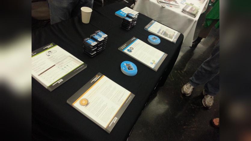 BADCamp 2012 goodies are waiting in a table, image credit: Pedro Cambra