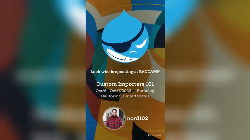 Jordan Thompson's session announcement at BADCamp 2022