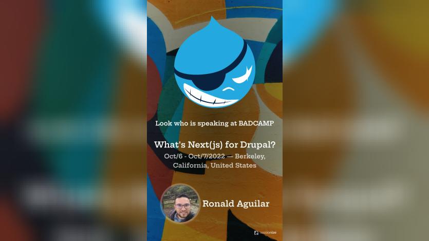 Ronald Aguilar's session announcement in BADCamp 2022