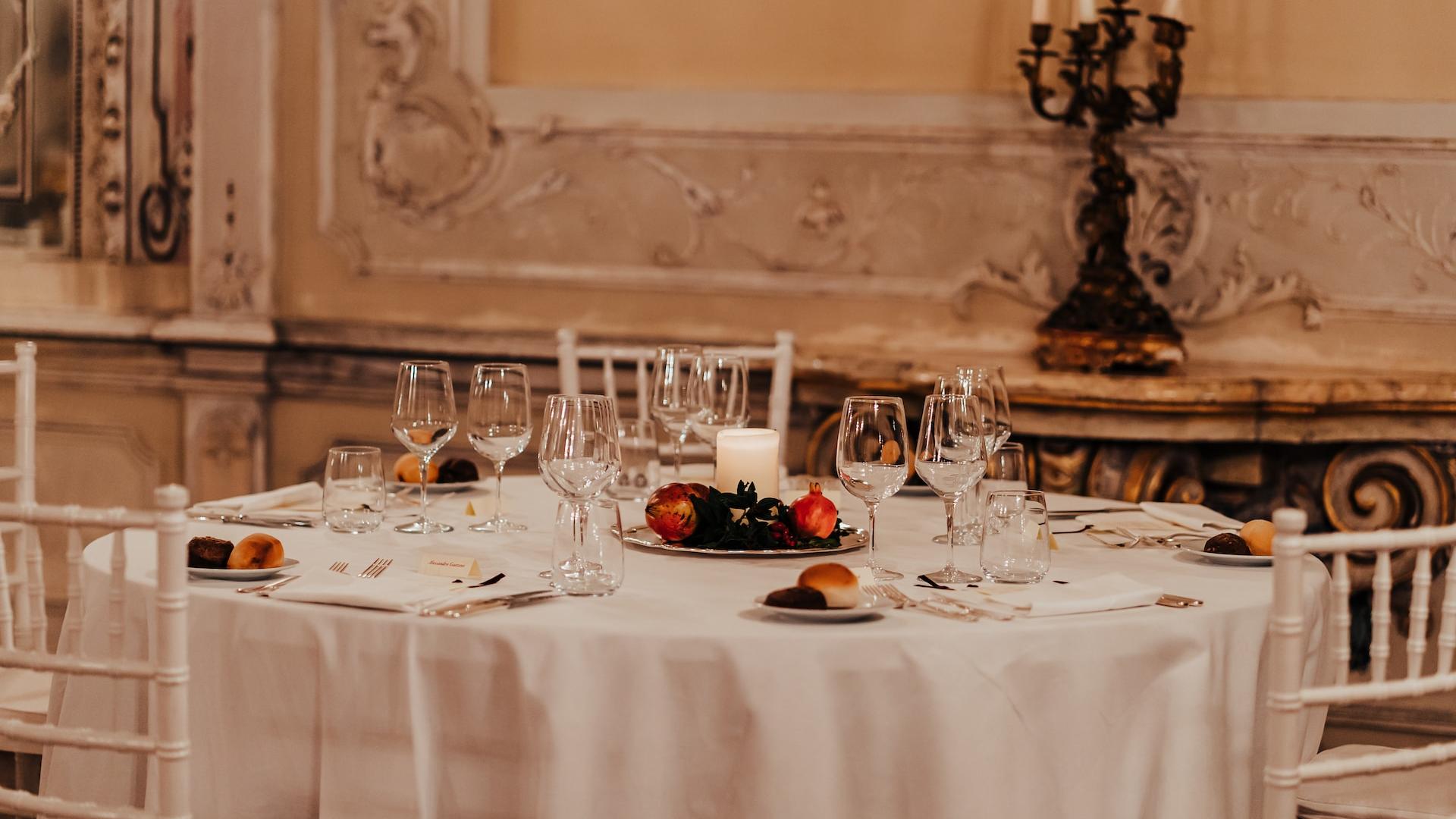 A table set for formal dinner
