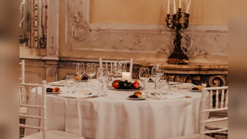 A table set for formal dinner