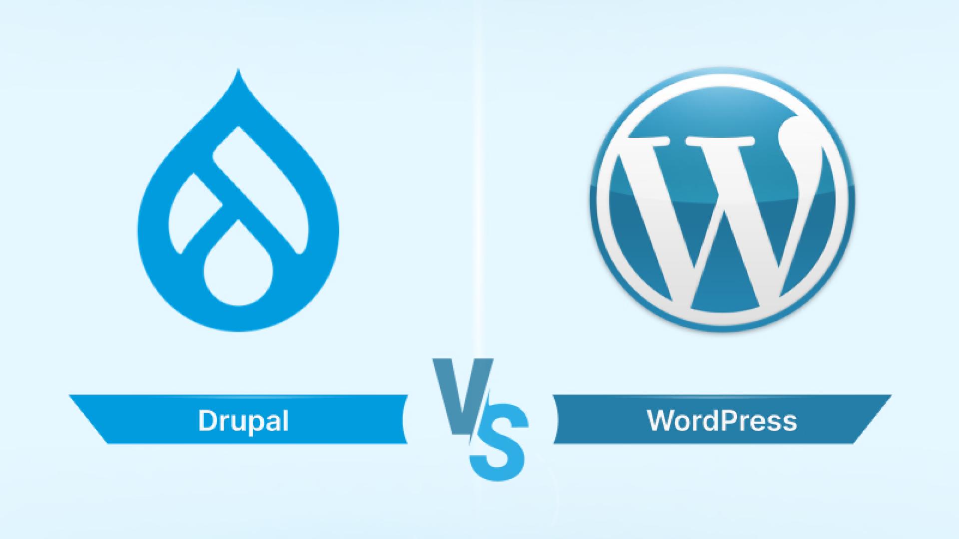Logos of Drupal and WordPress