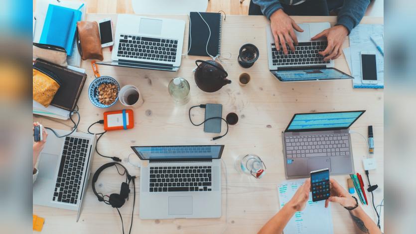 People working with laptops