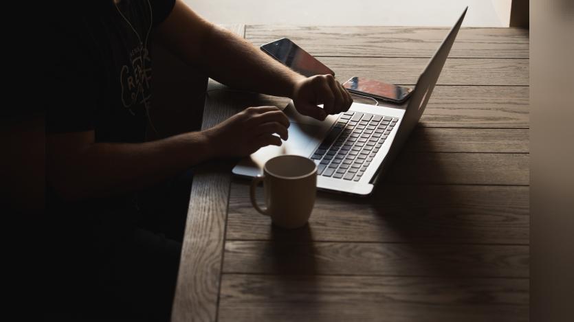 a person using laptop