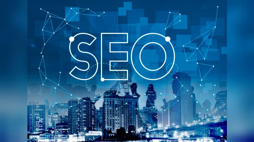 SEO in the background of skyscrapers