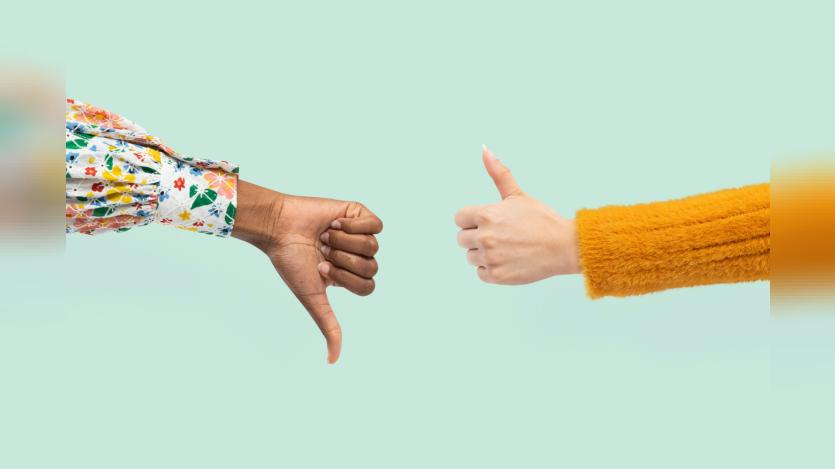 Thumbs up Vs thumbs down