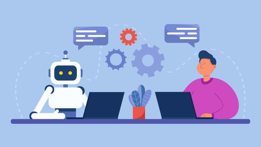 Robot and human 