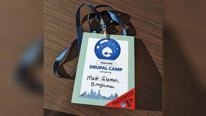 ID Card of Matt Glaman for Twin Cities Drupal Camp