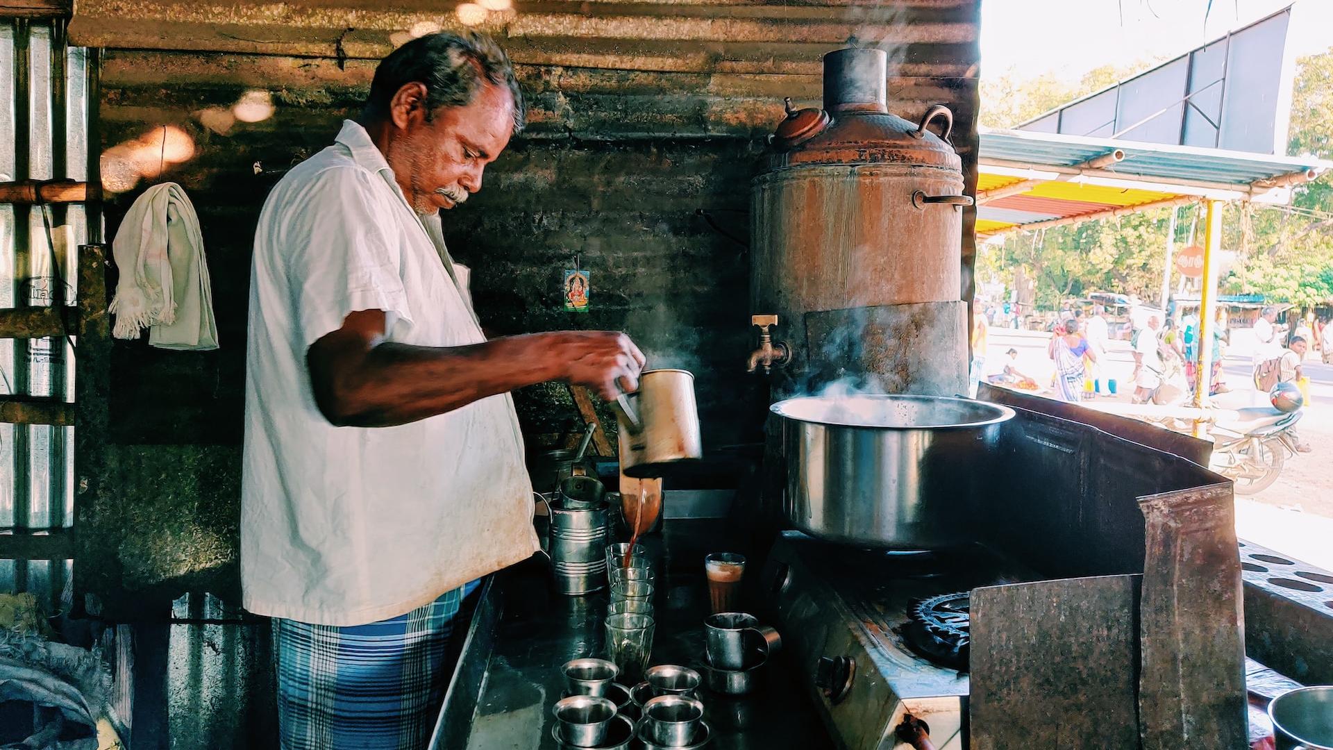 A man making tea