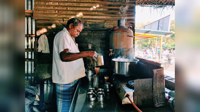 A man making tea