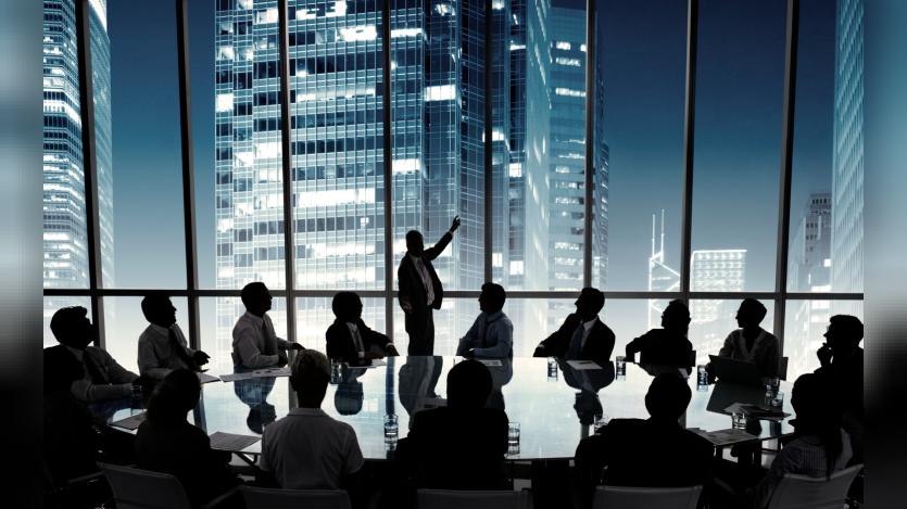 Business people board room meeting