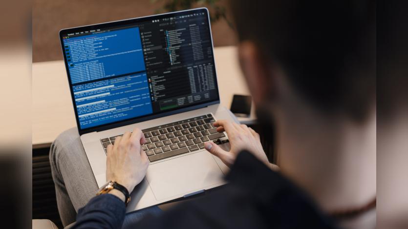 a man coding 