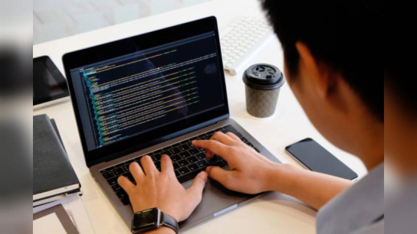 a person working on computer