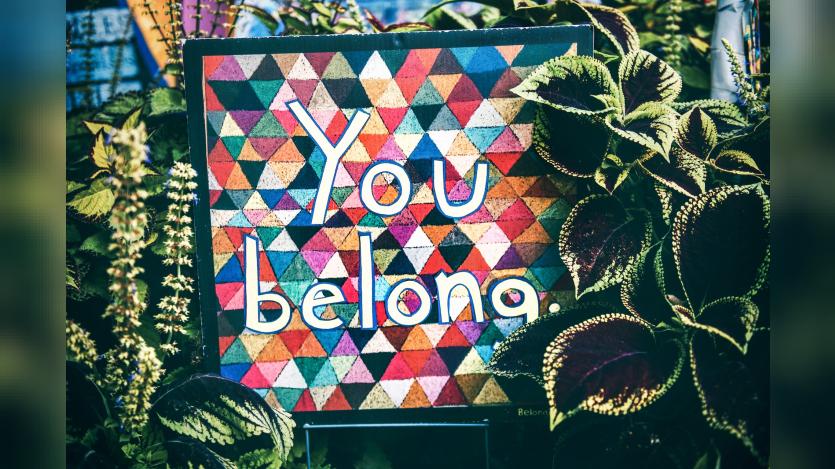 A board that says you belong amidst plants