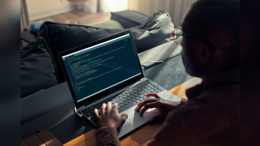 a person coding 