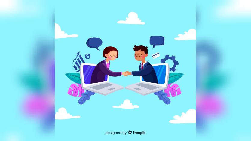 hand drawn business deal concept