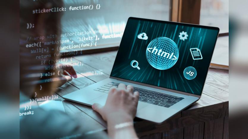 a person working in computer