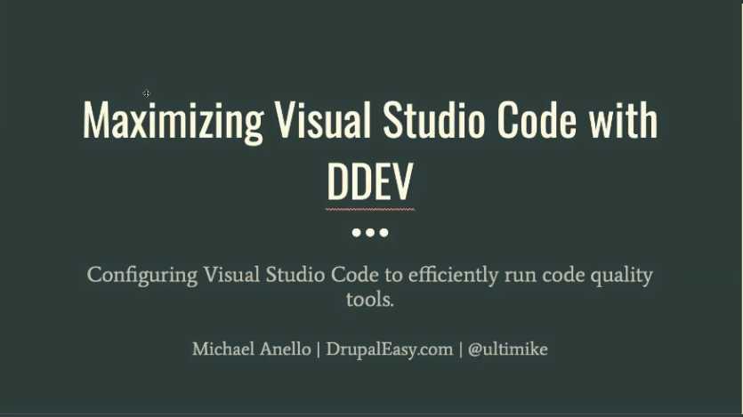 Maximising Visual Code Studio with DDEV