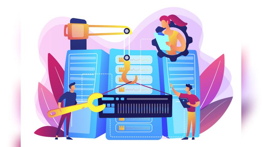 consolidating and structuring data in the center. big data engineering, massive data operation