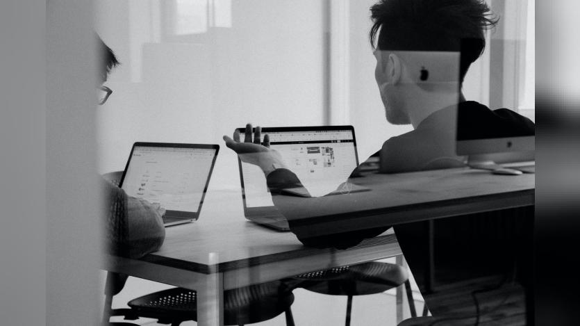 people working in computer