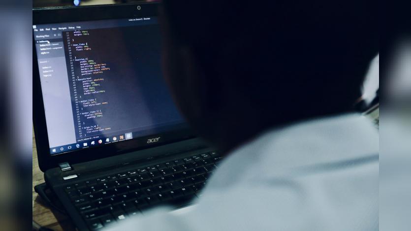 a person working in computer