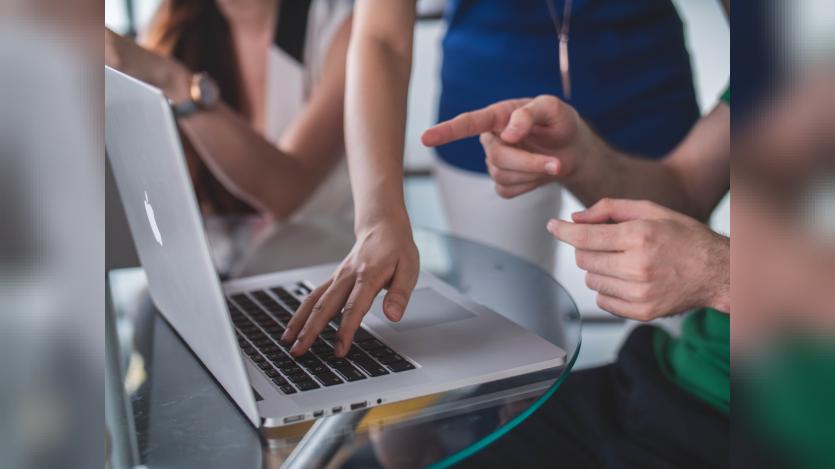 people working in computer