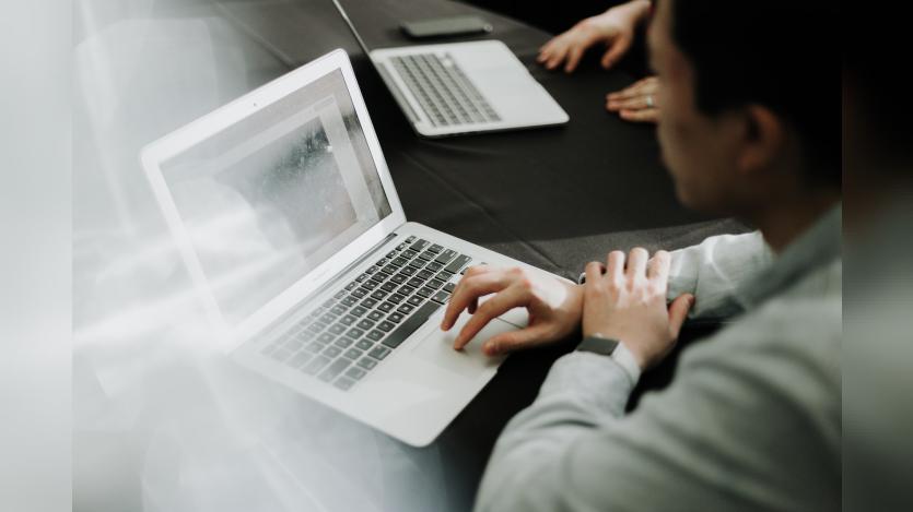 a person working in computer
