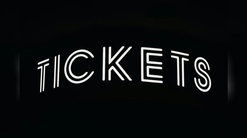 Tickets written in black background