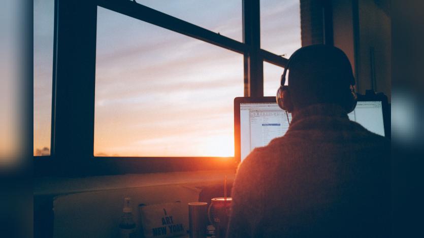 a person working in computer