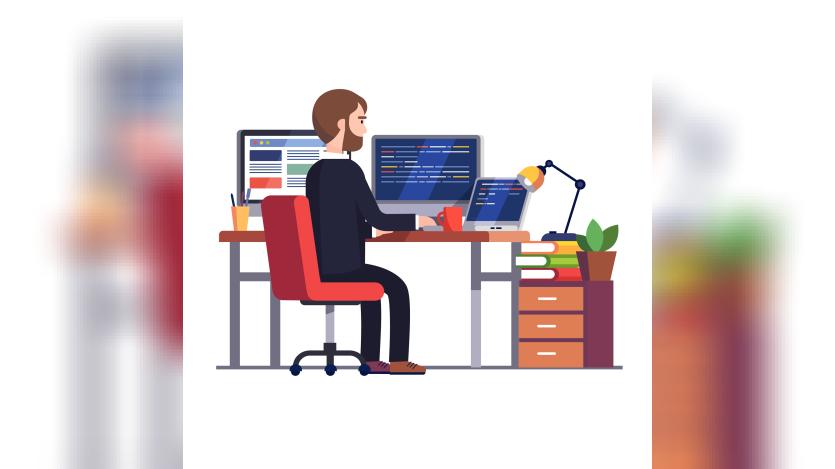 programmer engineer writing code